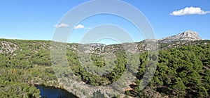 panorama photo of south of france landscape with Sainte Victoire mountain