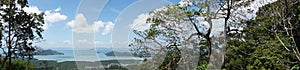 Panorama of phuket, Thailand, view from monkey hill, tropical island archipelago