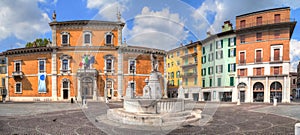 Panorama of Piazza del Mercato in Brescia