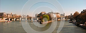 Panorama picture of Paris with Seine river