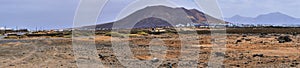 Mountain montana roja in Lanzarote, color picture panorama photo