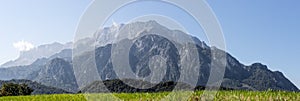 Panorama picture of a stony mountain in Austria in Summer, Untersberg