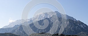 Panorama picture of a stony mountain in Austria in Summer, Untersberg