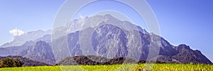 Panorama picture of a stony mountain in Austria in Summer, Untersberg