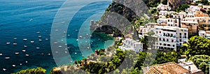 Panorama of picturesque Amalfi coast. Positano, Italy