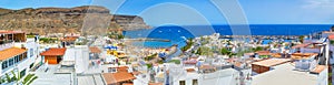 Panorama of Picturesque Scenic Landscape with Puerto de Mogan in Gran Canaria island in Spain