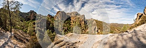 Panorama of Pinnacle Rocks and Trail