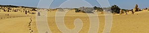 Panorama of Pinnacles Desert, Nambung National Park, West Australia