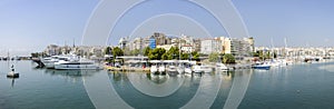 Panorama of Piraeus Zea bay, Athens, Greece