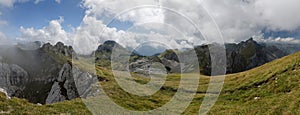 Panorama of plateau in Rofan Alps, The Brandenberg Alps, Austria, Europe photo