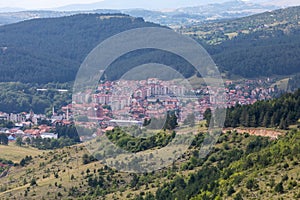 Panorama of Pljevlja city, town and citi municipality in Northern Montenegro