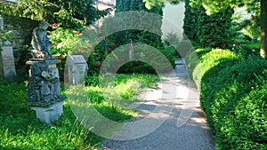 Panorama of Polish Cemetery and garden, Kamianets-Podilskyi, Ukraine