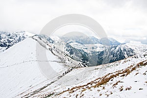 Panorama of Polish Tatra mountains