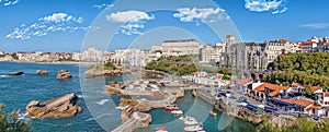 Panorama of port area in Biarritz photo