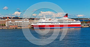 Panorama of port area in Helsinki