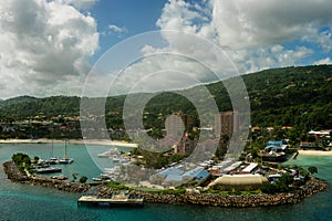 Panorama of port in Ocho Rios in Jamaica