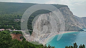 Panorama of Porto Katsiki beach at Lefkada, Ionian Islands, Greece