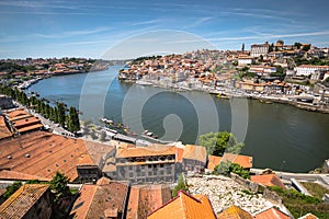 Panorama of Porto Old Town and Duoro river. Portugal