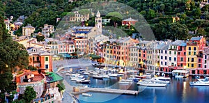 Panorama of Portofino town, Liguria, Italy