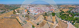 Panorama of Portuguese town Elvas from fort of Saint Luzia...