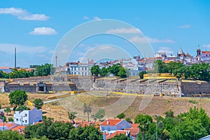 Panorama of Portuguese town Elvas from fort of Saint Luzia