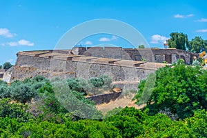 Panorama of Portuguese town Elvas from fort of Saint Luzia