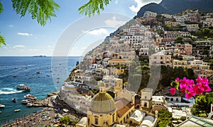 Panorama of Positano town, Amalfi Coast, Italy