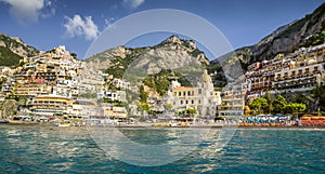 Panorama of Positano town, Amalfi coast, Italy