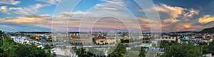 Panorama of Prague, the capital of the Czech Republic in the light of the setting sun