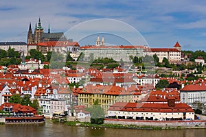 Panorama, prague castle, Charles Bridge, Moldau, Prague, Czech republic