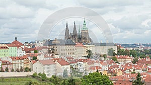 Panorama of Prague Castle from Petrin Gardens