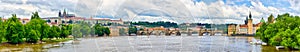 Panorama in Prague - with Charles Bridge and Hradcany hill