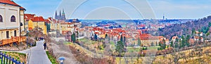 Panorama of Prague from Large Strahov Garden, Czech Republic