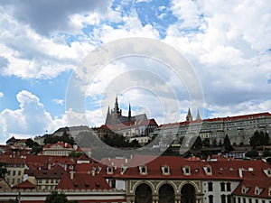 Panorama of Prague Old Historical Castle During Day, Hradcany, Czech Republic