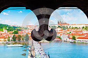 Panorama of Prague from the Old Town Bridge Tower, Czech Republic.