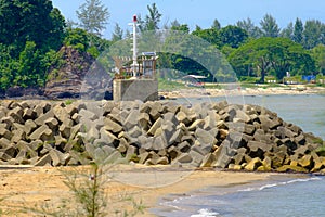 Panorama of Pulau Tenggol or Tenggol Island scenery at Pantai Teluk Lipat, Dungun, Terengganu, Malaysia