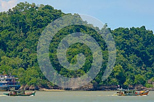 Panorama of Pulau Tenggol or Tenggol Island scenery at Pantai Teluk Lipat, Dungun, Terengganu, Malaysia