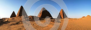 Panorama of Pyramids near Jebel Barkal mountain, Karima Nubia Sudan photo