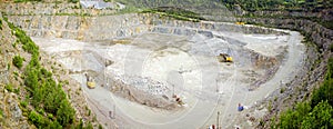 Panorama of quarry of granite