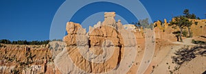 Panorama of Queens garden trail in Bryce Canyon