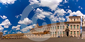 Panorama of Quirinal square in Rome, Italy