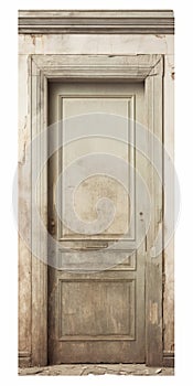 Panorama Realistic Old Damaged Door In Muted Tones
