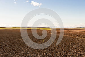 Panorama Recently Plowed Farmland