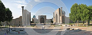 Panorama Registan square in Samarkand photo