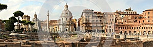 Panorama of the Remains of The Forum of Augustus in Roma