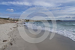 Panorama of the Rena di Ponente beach in Sardinia