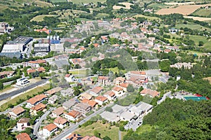 Panorama of Republic of San Marino and Italy from Monte Titano,