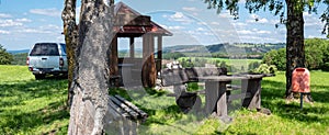 Panorama rest area in the Thuringian Forest