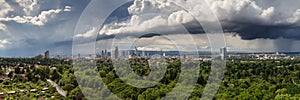 Panorama of the Rhein Main Valley with the skyline of Frankfurt