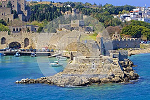 Panorama of Rhodes town, Greece